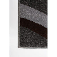 Dark Grey Abstract Casual Soft Rug