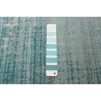 Abstract Teal Blue Modern Contemporary Soft Rug