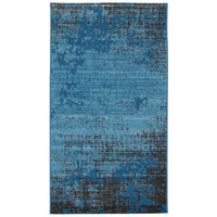 Abstract Teal Blue Modern Contemporary Soft Rug