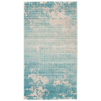 Abstract Teal Blue Modern Contemporary Soft Rug