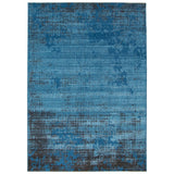 Abstract Teal Blue Modern Contemporary Soft Rug