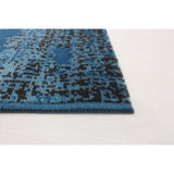 Abstract Teal Blue Modern Contemporary Soft Rug