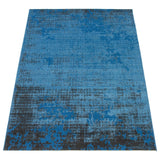 Abstract Teal Blue Modern Contemporary Soft Rug