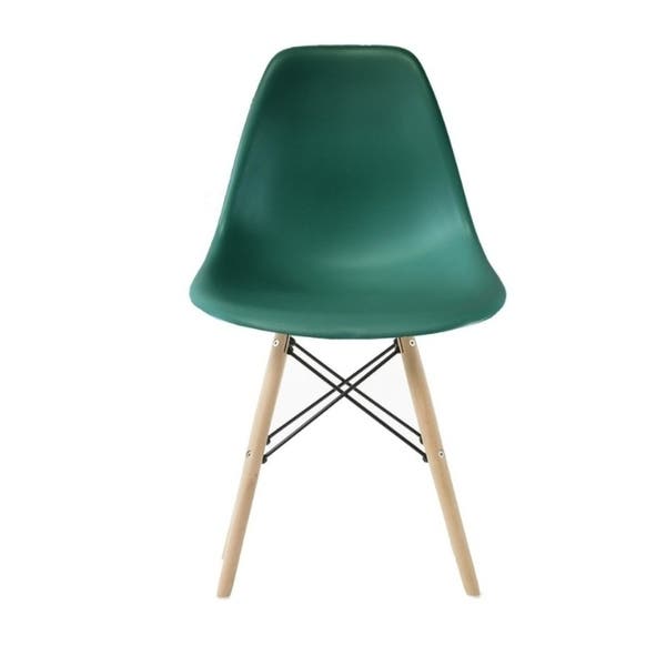 Eiffel Chair with natural wood legs, differents colours, Set of 2.