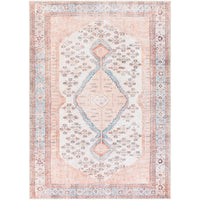 Floral Medallion Printed Machine Washable Area Soft Rug