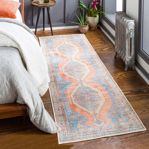 Vintage Medallion Printed Machine Washable Area Soft Rug