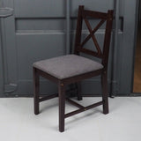 Ema Rubber Wood Fabric Dining Chair with Leg (Set of 2) - 20"L x 15"W x 34"H