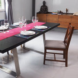 Ema Rubber Wood Fabric Dining Chair with Leg (Set of 2) - 20"L x 15"W x 34"H