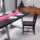 Ema Rubber Wood Fabric Dining Chair with Leg (Set of 2) - 20"L x 15"W x 34"H