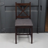 Ema Rubber Wood Fabric Dining Chair with Leg (Set of 2) - 20"L x 15"W x 34"H