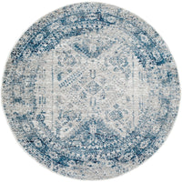 Distressed Persian Pattern Sky Blue Light Gray Soft Area Rug