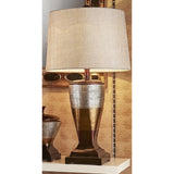 Exotic Brown and Gold Wide Stripe Table Lamp - Large