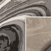 Beckley Contemporary Abstract Waves Ivory Glam Rug