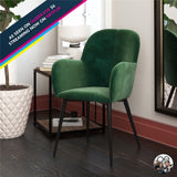 Fallon Modern Accent Chair, Metal Legs, Green Velvet