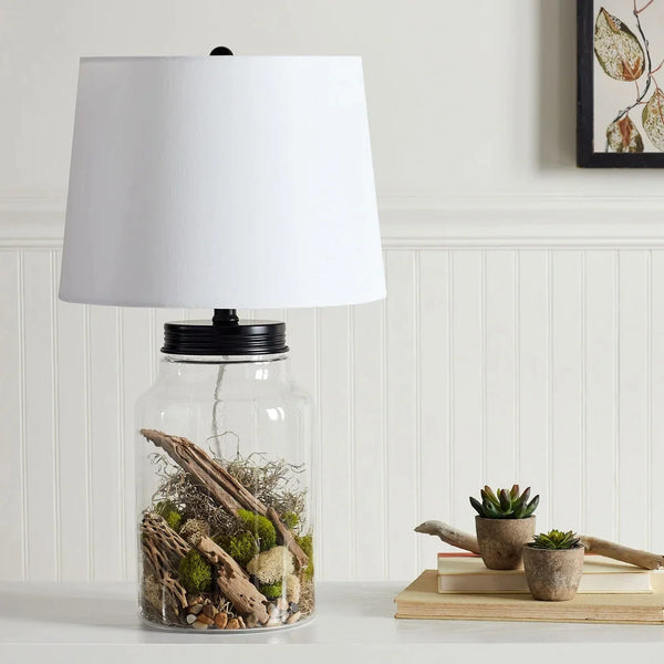 Fillable glass deals lamp base