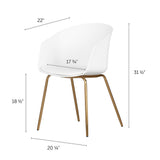 Flam Chair with Metal Legs, Multiple Colors