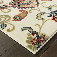 Silko Oriental Black Multi Floral Soft Area Rug