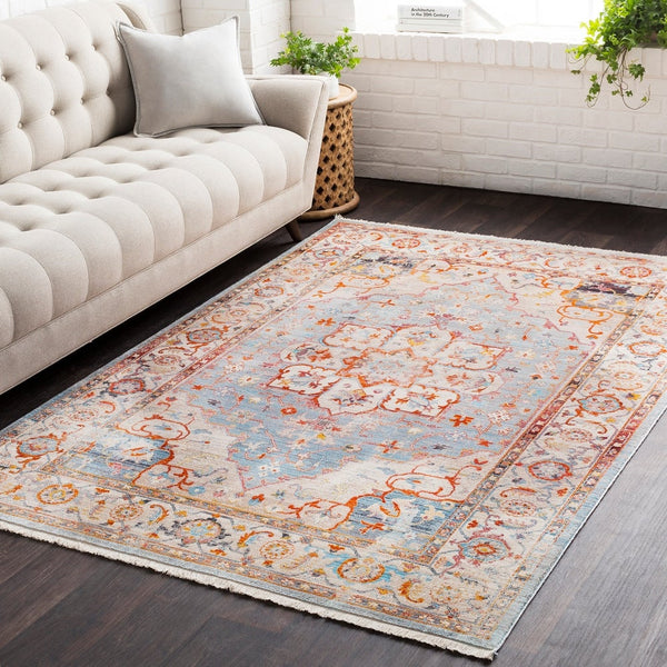 Daoud Vintage Persian Traditional Blue and Beige Runner Soft Area Rug