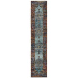 Medallion Blue Orange Soft Area Rug