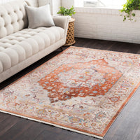 Wideman Vintage Persian Traditional Red and Beige Soft Area Rug