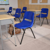 Green Ergonomic Shell Stack Chair with Gray Frame