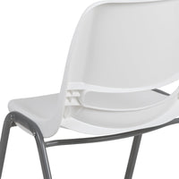Green Ergonomic Shell Stack Chair with Gray Frame