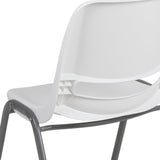 Green Ergonomic Shell Stack Chair with Gray Frame