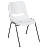 Green Ergonomic Shell Stack Chair with Gray Frame