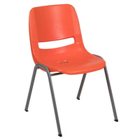 Green Ergonomic Shell Stack Chair with Gray Frame