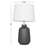 Grey Stoneware Modern Accent Lamp - 14 x 13 x 26