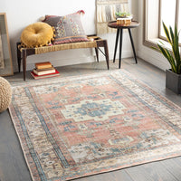 Vintage Medallion Printed Machine Washable Area Soft Rug