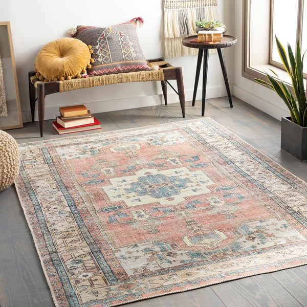 Vintage Medallion Printed Machine Washable Area Soft Rug