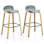 Gymax Modern Set of 2 Barstools 30inch Pub Chairs w/Low Back & Metal - See Details