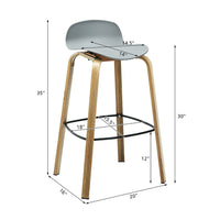 Gymax Modern Set of 2 Barstools 30inch Pub Chairs w/Low Back & Metal - See Details