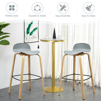 Gymax Modern Set of 2 Barstools 30inch Pub Chairs w/Low Back & Metal - See Details