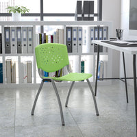 HERCULES Series 880 lb. Capacity Orange Plastic Stack Chair with Titanium Gray Powder Coated Frame