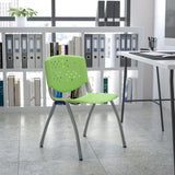 HERCULES Series 880 lb. Capacity Orange Plastic Stack Chair with Titanium Gray Powder Coated Frame