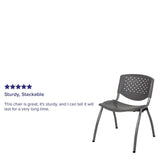 HERCULES Series 880 lb. Capacity Orange Plastic Stack Chair with Titanium Gray Powder Coated Frame
