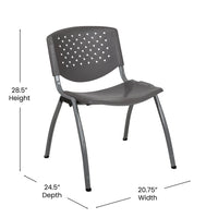 HERCULES Series 880 lb. Capacity Orange Plastic Stack Chair with Titanium Gray Powder Coated Frame