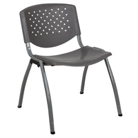 HERCULES Series 880 lb. Capacity Orange Plastic Stack Chair with Titanium Gray Powder Coated Frame