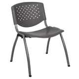 HERCULES Series 880 lb. Capacity Orange Plastic Stack Chair with Titanium Gray Powder Coated Frame