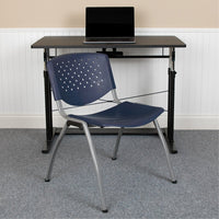 HERCULES Series 880 lb. Capacity Orange Plastic Stack Chair with Titanium Gray Powder Coated Frame