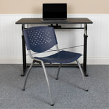 HERCULES Series 880 lb. Capacity Orange Plastic Stack Chair with Titanium Gray Powder Coated Frame