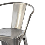 HOMY CASA Industrial Stackable Water Resistance Metal Dining Chair