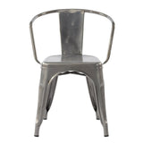 HOMY CASA Industrial Stackable Water Resistance Metal Dining Chair