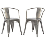 HOMY CASA Industrial Stackable Water Resistance Metal Dining Chair