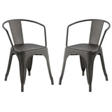 HOMY CASA Industrial Stackable Water Resistance Metal Dining Chair