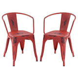 HOMY CASA Industrial Stackable Water Resistance Metal Dining Chair