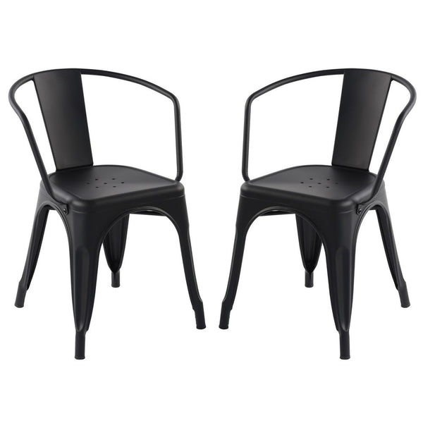 HOMY CASA Industrial Stackable Water Resistance Metal Dining Chair