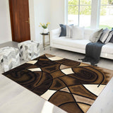 Abstract Modern Contemporary Swirls Pattern Soft Area Rug